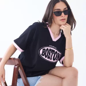 Boston Tap-Out V-Neck Oversize T-Shirt